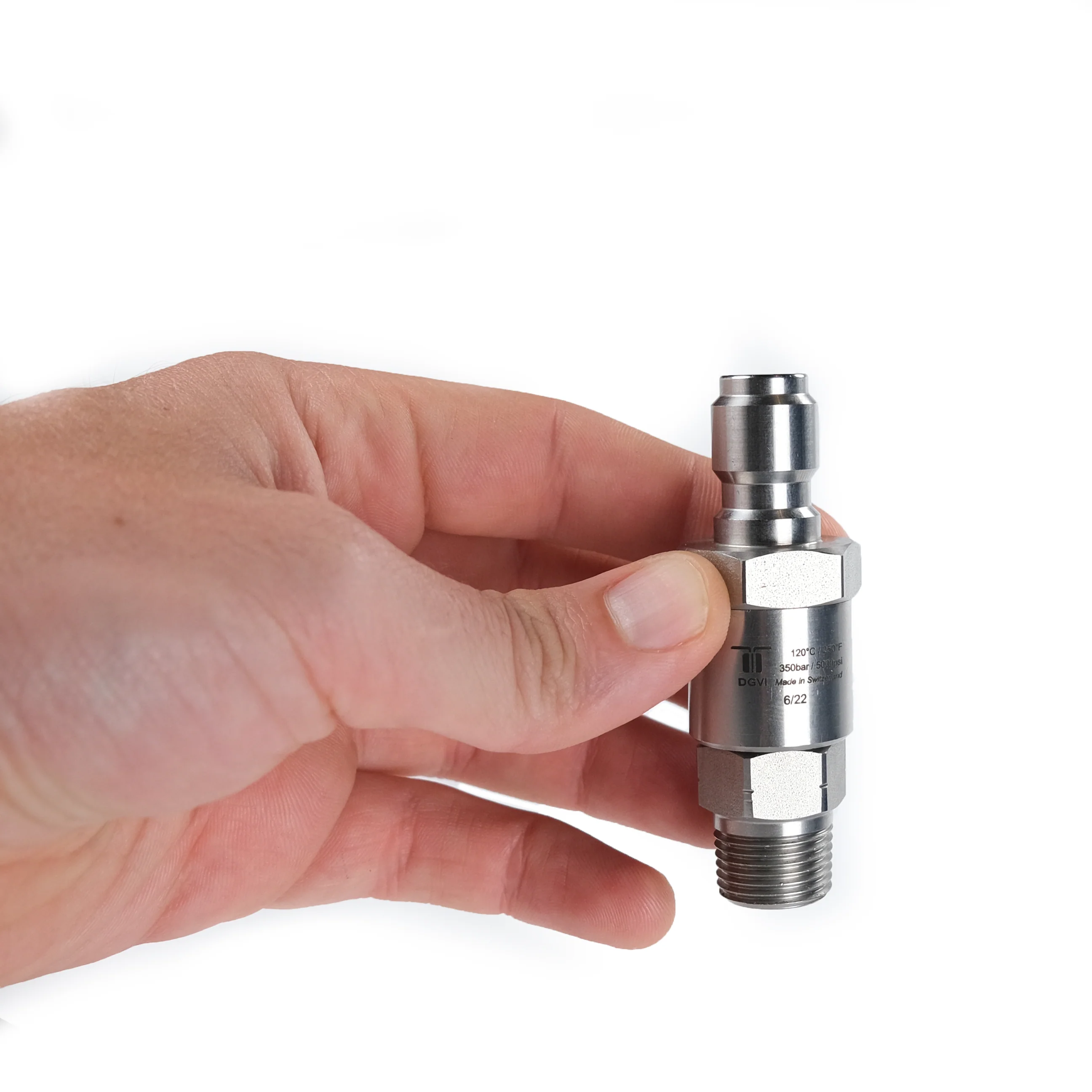 Mosmatic DGVI Inline Swivel with Integrated 3/8" QC Plug - Image 3